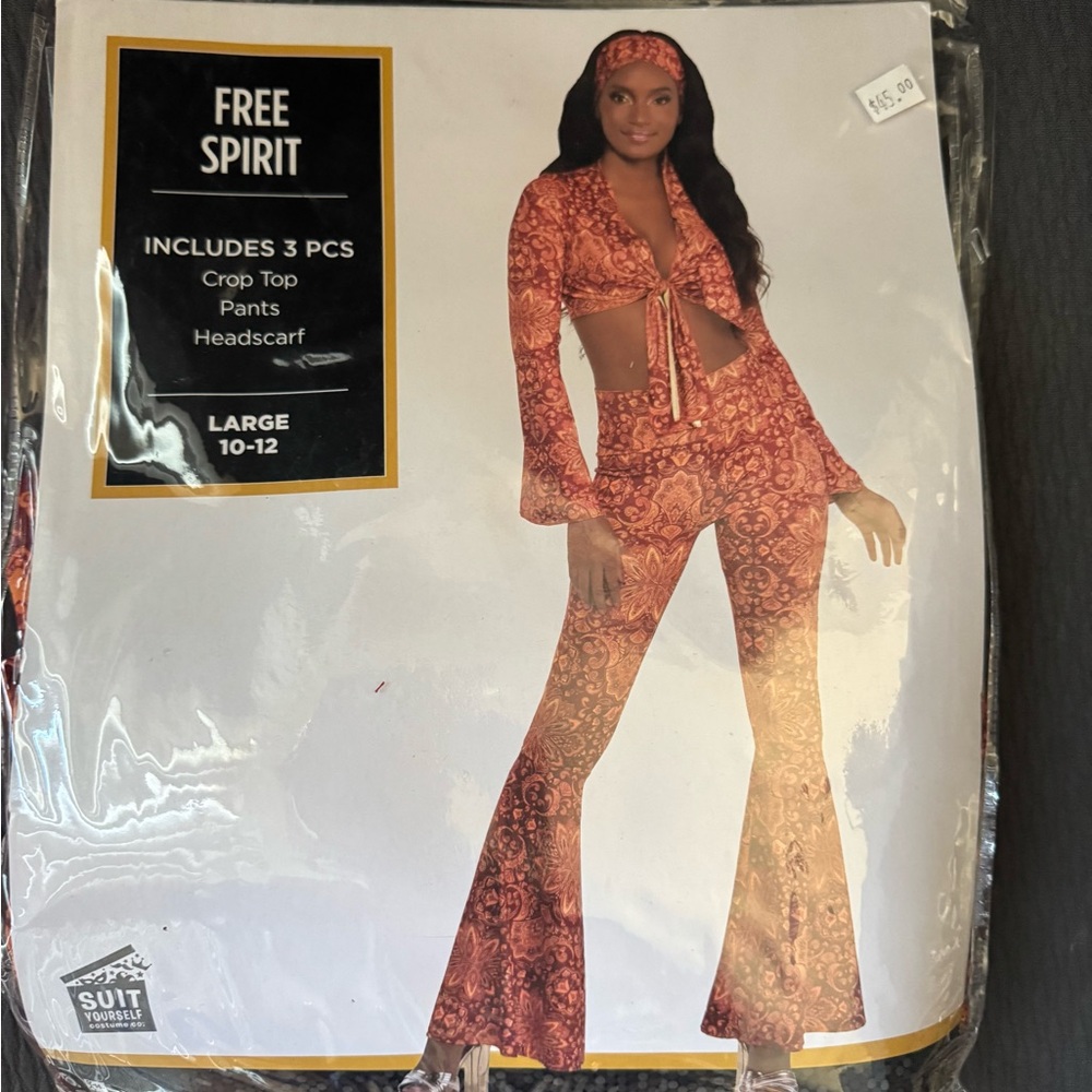 Women’s Free Spirit 70s Costume – 3 Piece Set (Large 10–12)